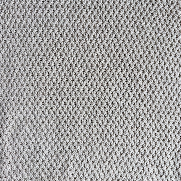 Coastal Casual Small Knit Sweater Side Tie Open Weave Cream - Picture 4 of 11